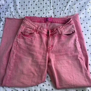 Pink denim jeans